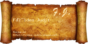 Földes Judit névjegykártya